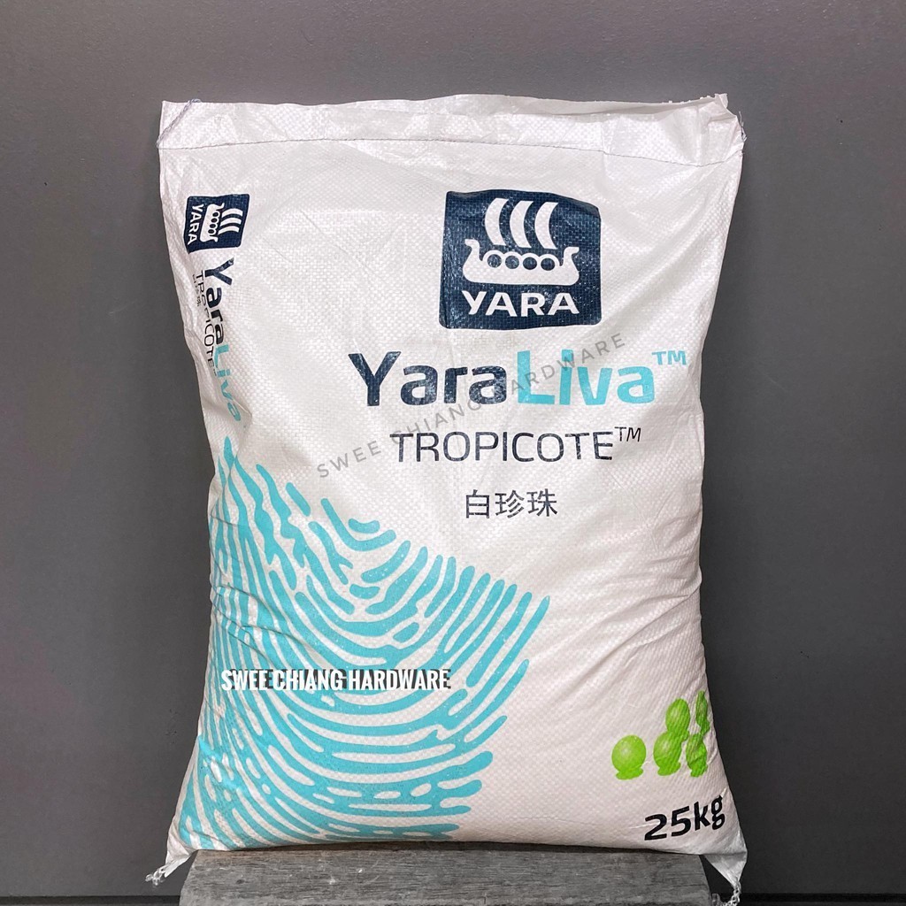 YaraLiva Tropicote 25kg 白珍珠硝酸铵钙肥料Prilled Calcium Nitrate Baja Gemuk NPK ...