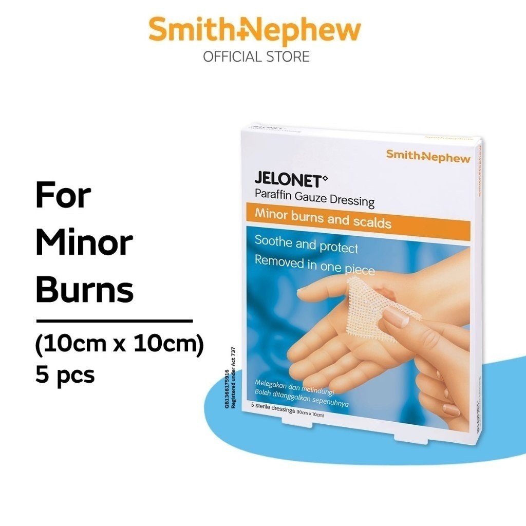 Smith & Nephew Paraffin Gauze Dressings (5cm x 5cm) 5's, (10cm