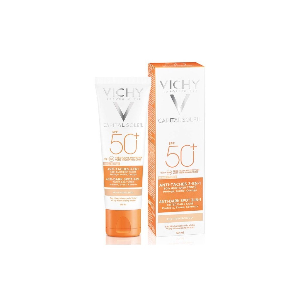 Vichy Ideal Soleil Cream Leather Perfecter Cream SPF 50+ Sunscreen ...