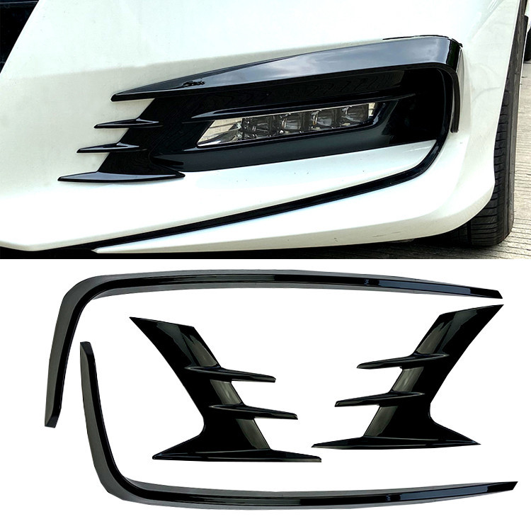 Front Bumper Spoiler Lip + Side Splitter Cover Trim Kit For 2021 Honda Accord – ABS Plastic, Easy Install, Multiple Colors (Black, Red, Blue, Silver)