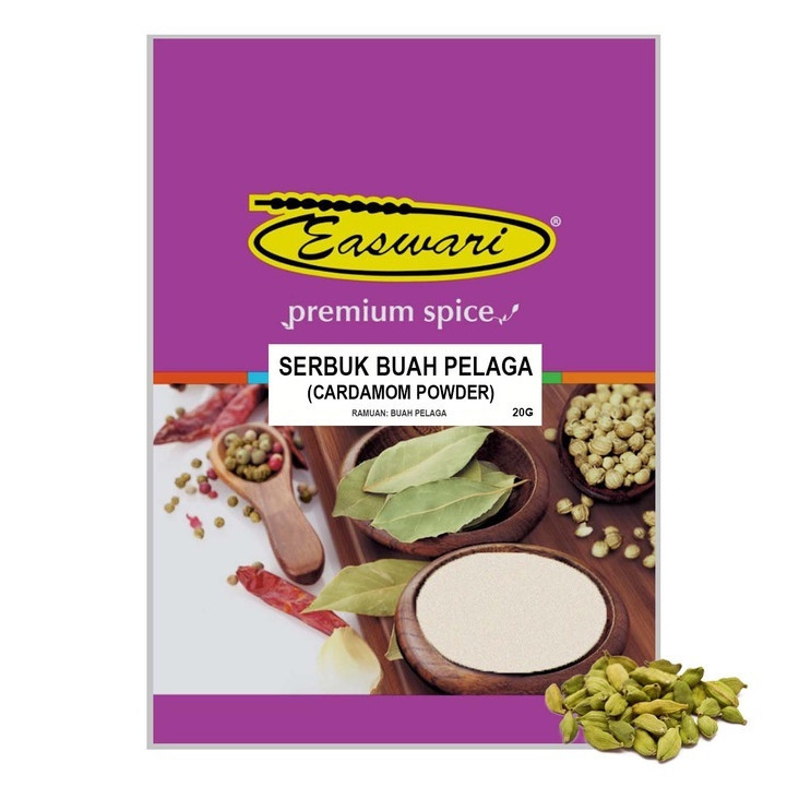 Cardamom Buah Pelaga Cardamon Elaichi [powder 20g] Indian