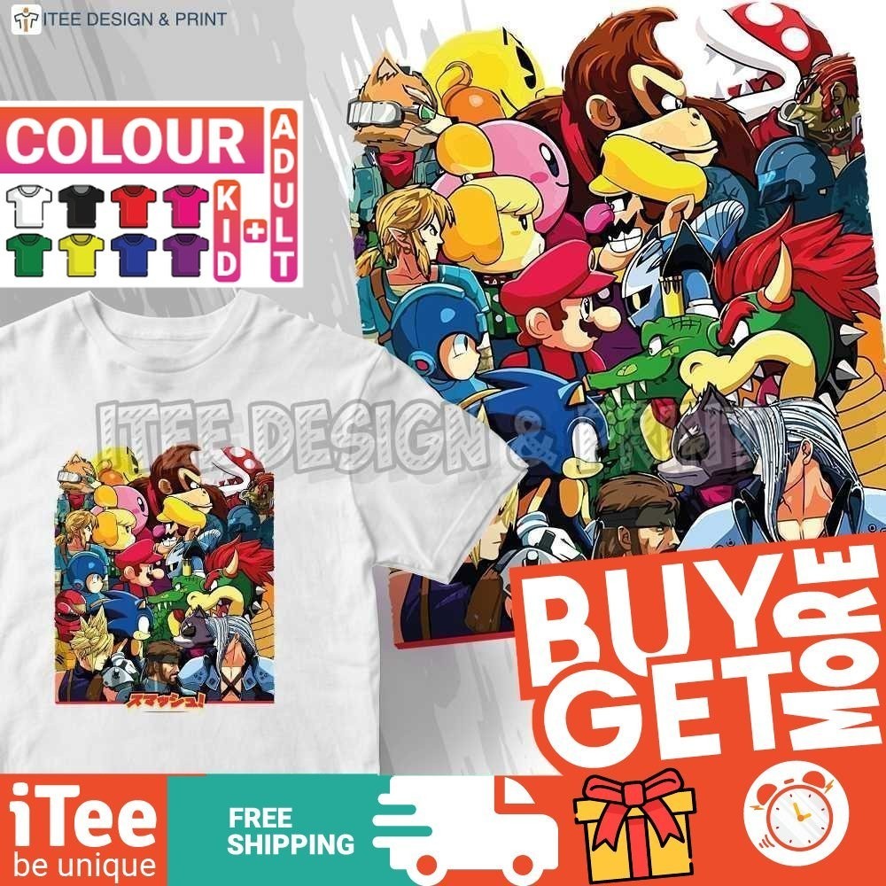 Kids Super Mario Clothes Tops Women Clothing Girl Shirt Kemeja Budak ...