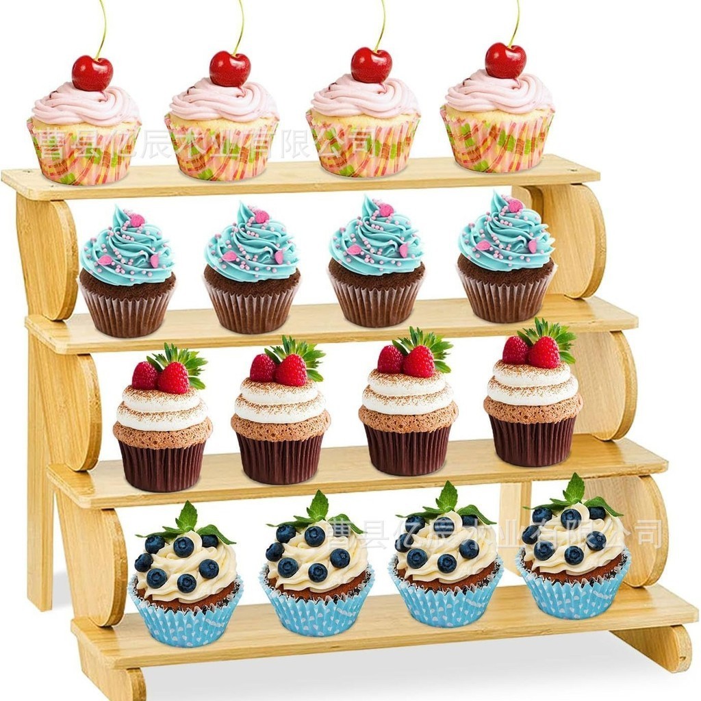 AT-ΨMulti-Layer Wooden Storage Rack Paper Cup Cake Stand Desktop ...
