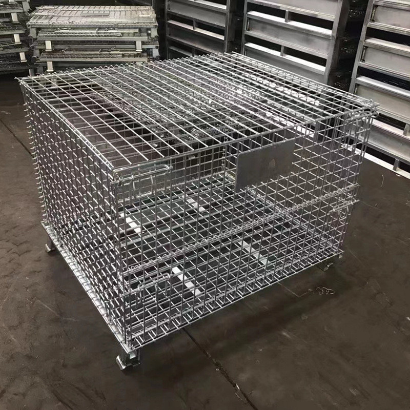 ST🌳In Stock Stainless Steel Storage Cage Folding Logistics Mobile Non