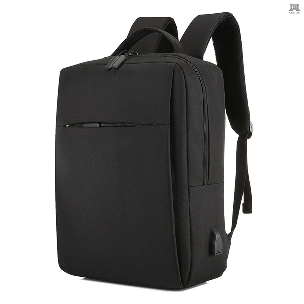Men's Travel Laptop Backpack With USB Charging Port - PU Business Backpack, 180° Open Design