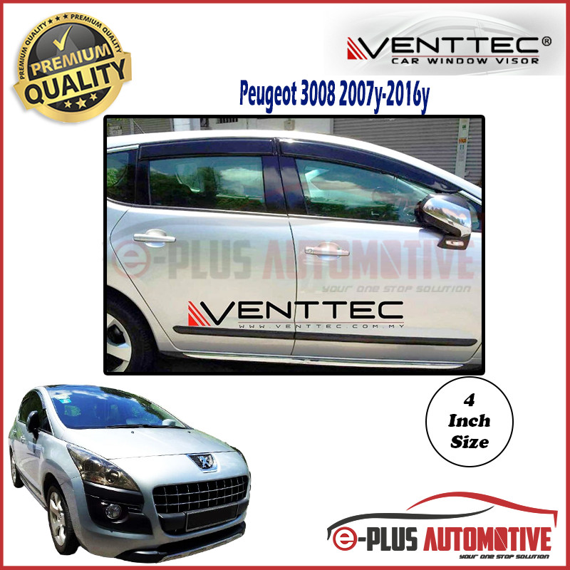 Peugeot 3008 20092016 Venttec Premium Acrylic 3mm Door Visor (Made in