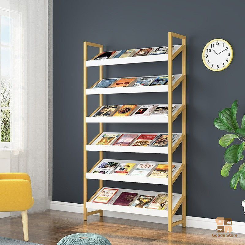 Magazine rack bookshelf Display rack with cabinet Publication rack ...