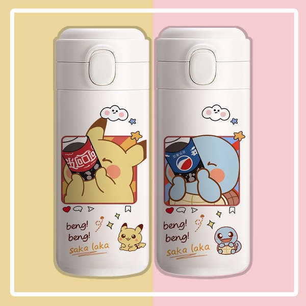 botol air budak botol air water bottle Pokémon Pikachu thermos cup cute