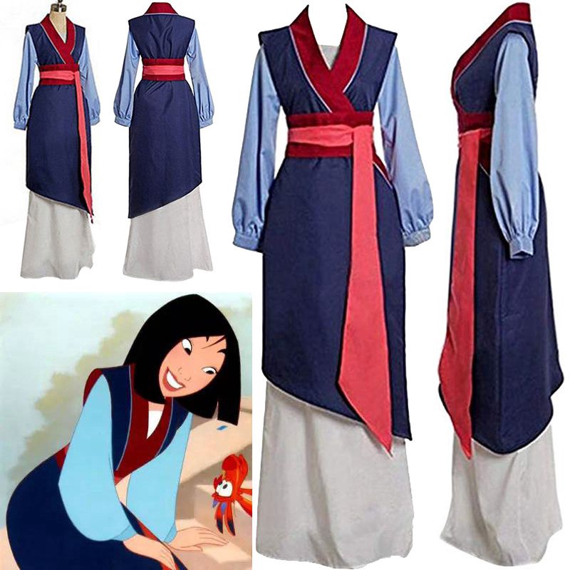 HNG Kids Adult Women Disney Movie Mulan Traditional Kimono Dress