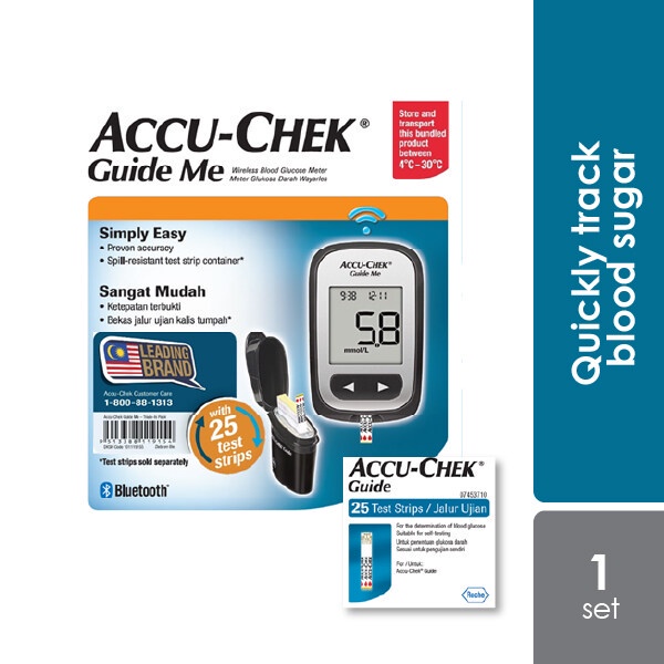 Accu-Chek Guide Me Starter Kit With 25 Test Strips - Blood Glucose ...