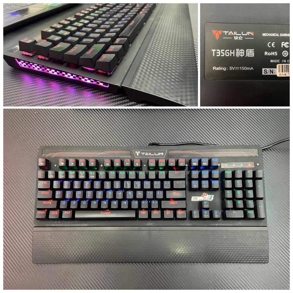 KY/💎2 Hand E-Sports Machinery Keyboard104/87Key Green Axis Colorful ...