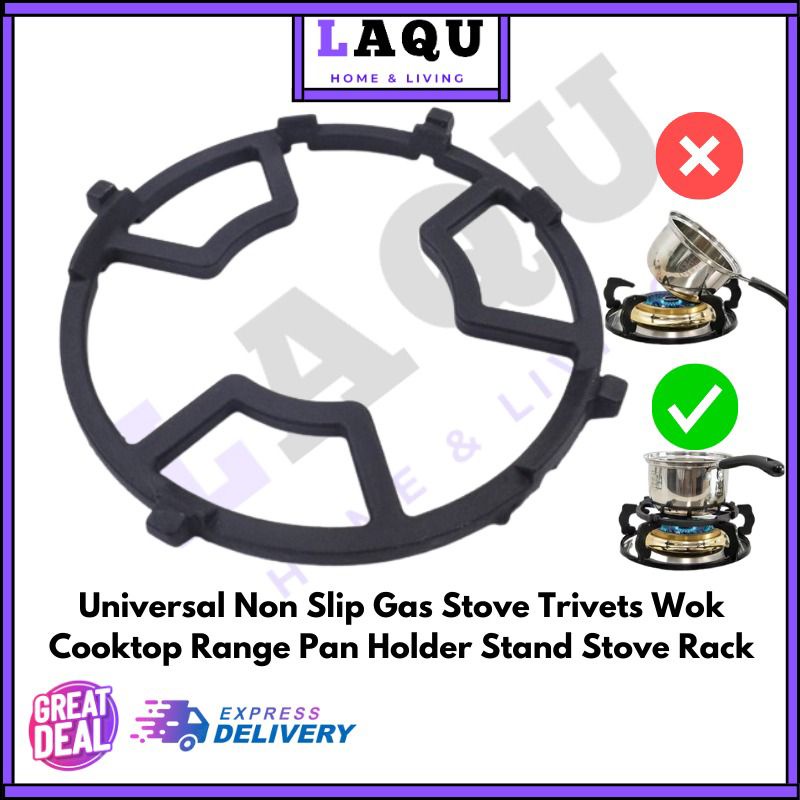 (LOWEST PRICE) Non Slip Cast Iron Gas Stove Trivets Kitchen Wok Cooktop Range Pan Stand Stove