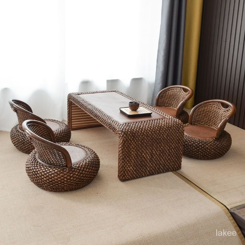 Rattan Tatami Tea Table Table and Chair Balcony Bay Window Table