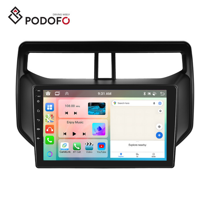 Podofo 9 Inch Android Car Stereo 4+64G Double Din Carplay Android Auto ...