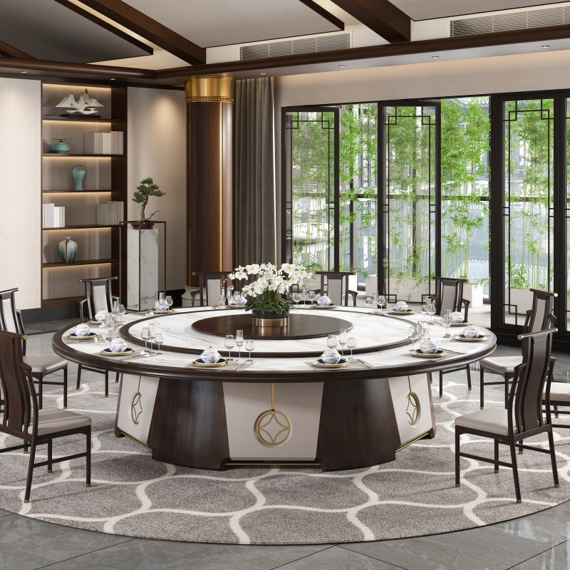 ST-ΨHotel Electric Dining Table Manufacturer Private Room Large round ...