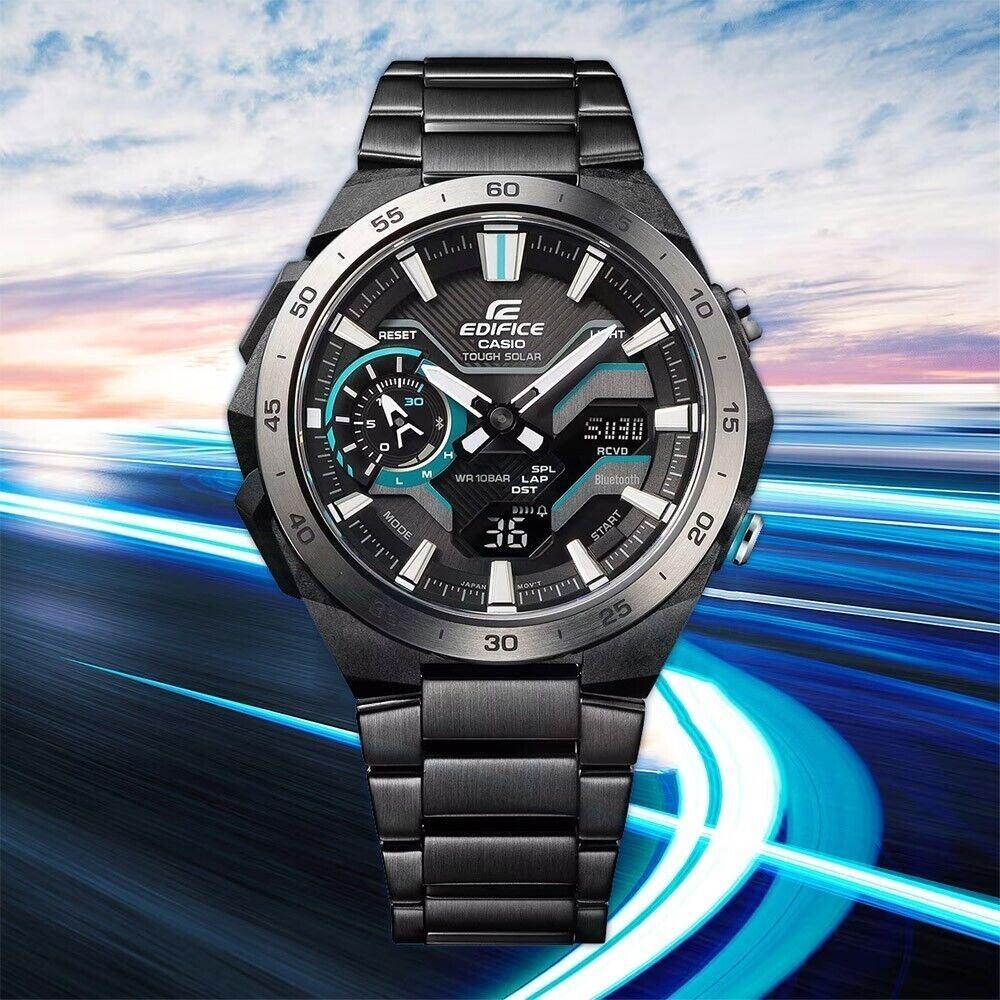Casio Edifice ECB-2200DD-1A Windflow Series Solar Power Black Ion ...