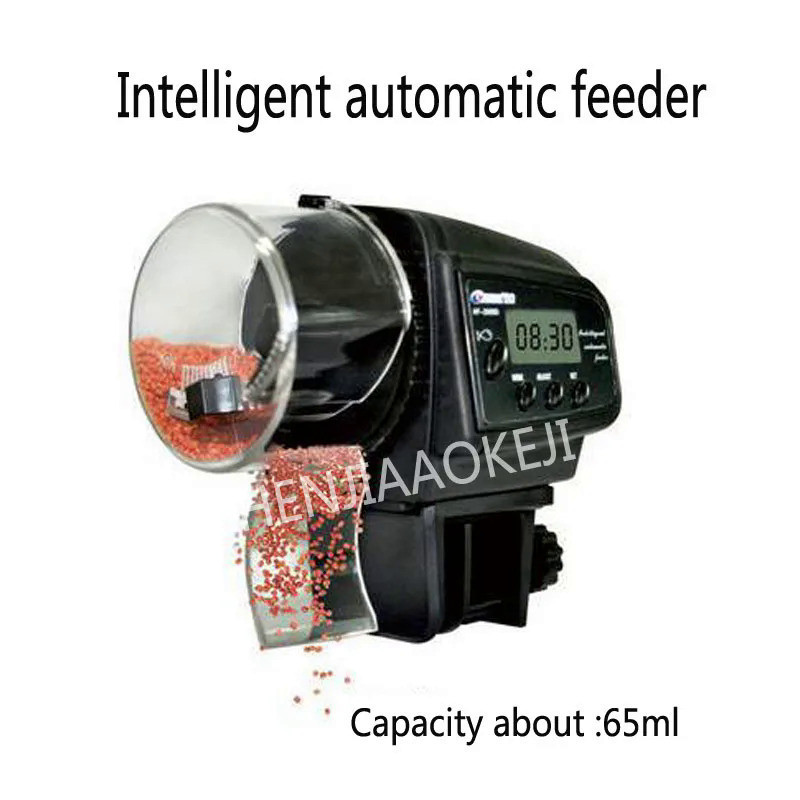 Image showcasing Timed automatic feeder 65ML Electronic intelligent fish tank feeding ...