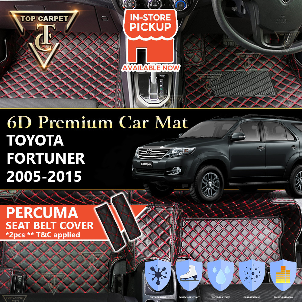 TOYOTA FORTUNER ( 2005 2015 ) 6D PU Leather Car Carpet VIP Car Mat