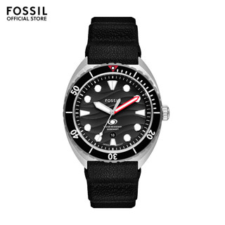 Fossil Men s Breaker Analog Watch FS6062 Quartz Silver Case Round Dial 22 MM Black Silicone Band Shopee Malaysia