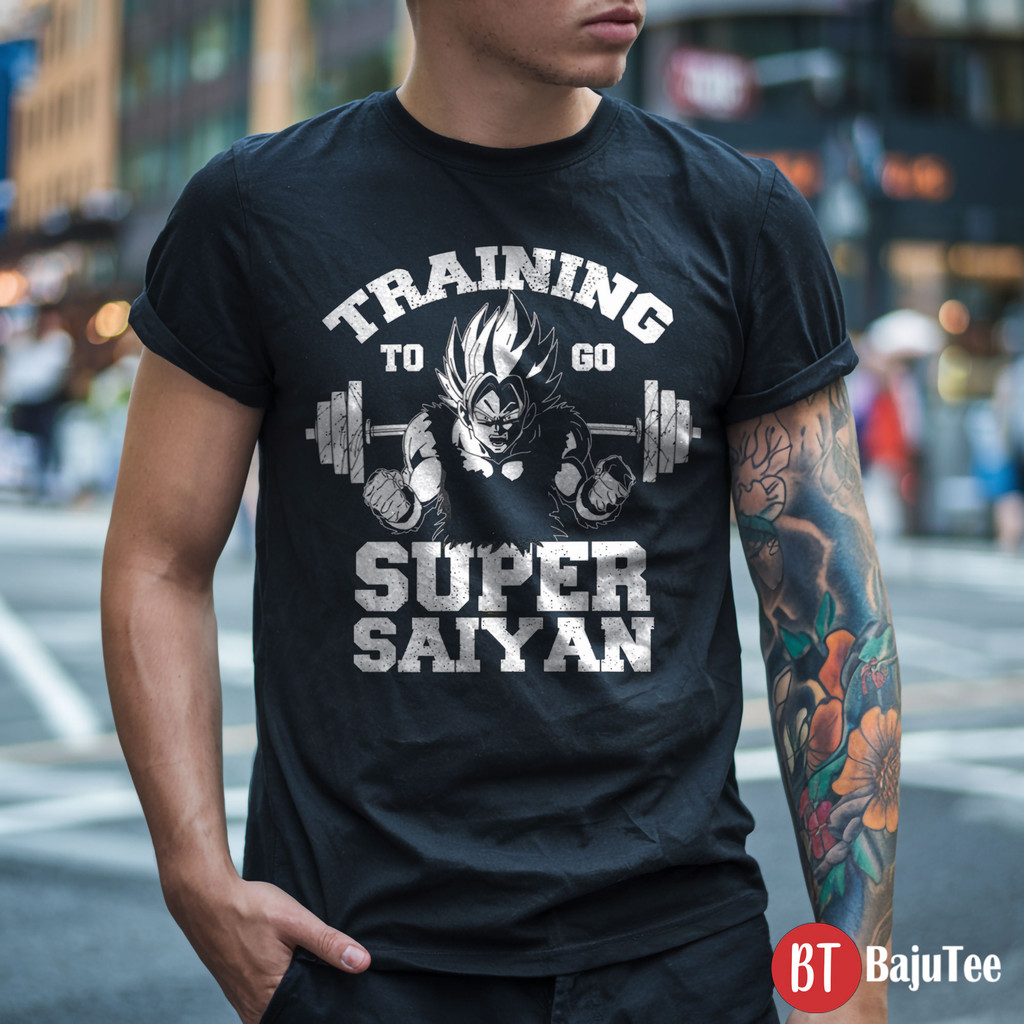 Training to Go Super Saiyan T Shirt Anime Inspired Gym Workout Apparel for Fitness Shopee Malaysia