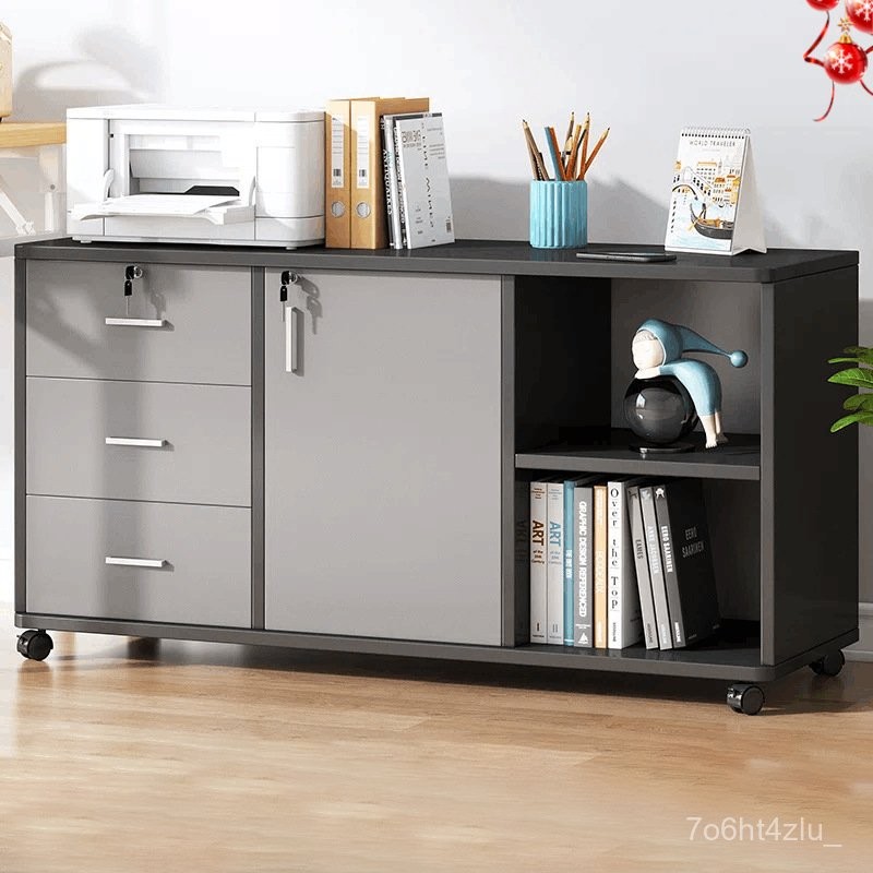 Get 8% coupon】et Office Side Locker Storage Cabinet Wooden with Lock ...