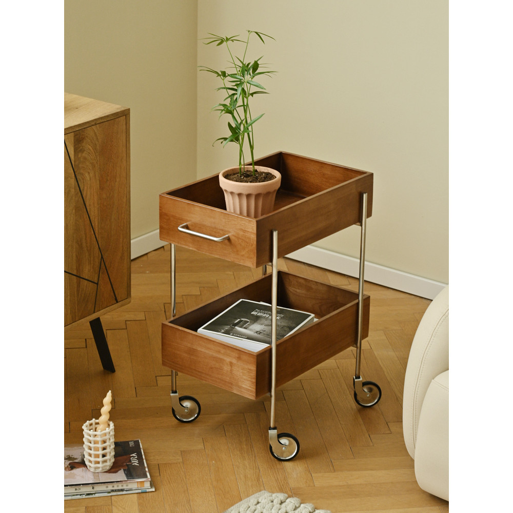 J-H/Vintage Cart Side Table Small Apartment Living Room Sofa Side ...