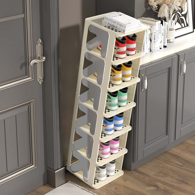 J-H/Multi-layer Shoe Rack Checkerboard Cream Style Internet Celebrity ...