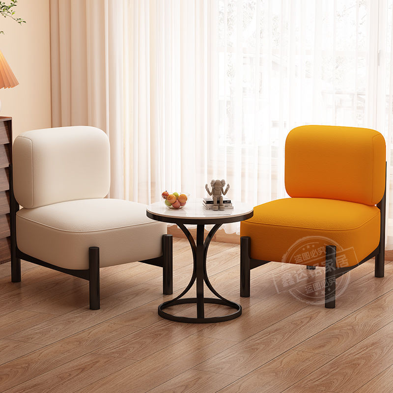 Vintage Wabi-Sabi Style Single Designer Lazy Sofa Homestay Table Lamb ...