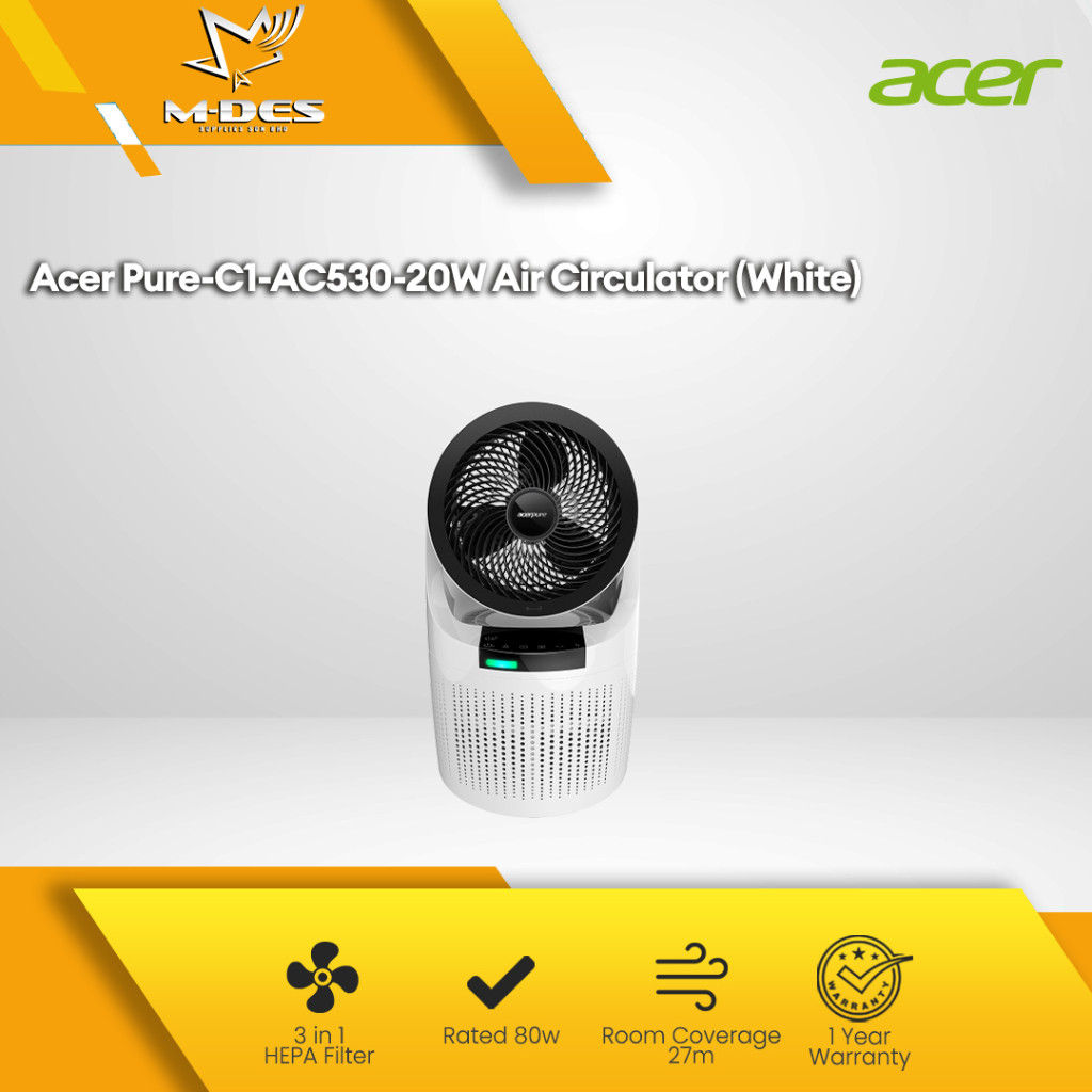 ACER Pure Cool Series C1-AC530-20G Grey /AC530-20W White 2 in 1 Air ...
