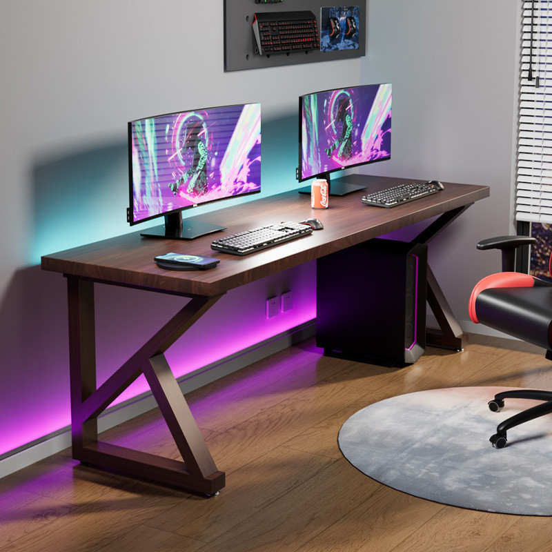 Get 8% coupon】5V Solid Wood K Font Computer Desk Home Desk Double Game ...