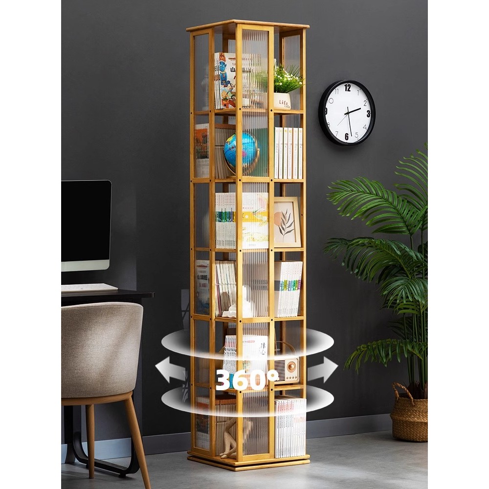 Get 8% coupon】#Rotating Bookshelf Floor Shelf Boycase Home Locker ...