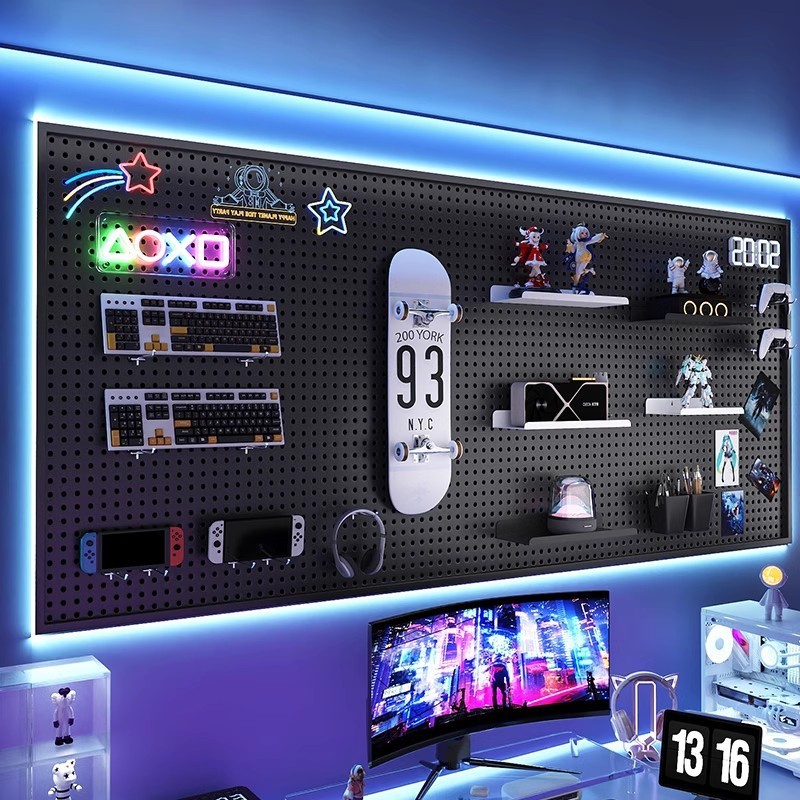 M/E-Sports Room Wire-Wrap Board Storage Rack Wall Computer Desk Storage ...