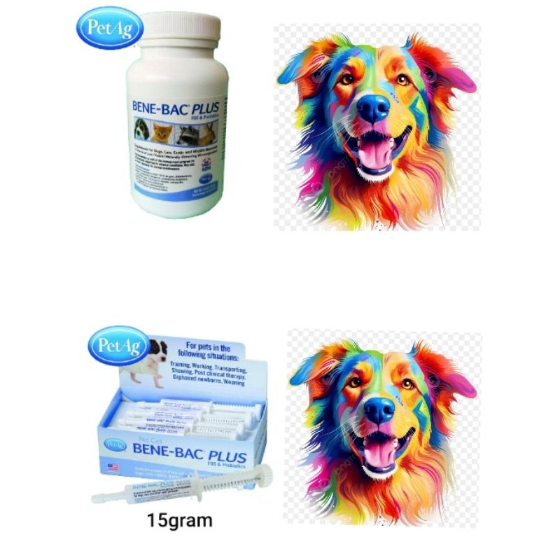 Exp:2026 Apr / 15gram Or 127g PetAg Bene-Bac Plus Fos & Probiotic Pet ...