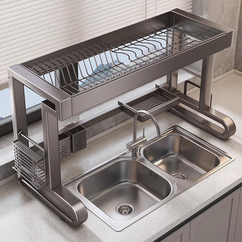 SJ-Extra Thick Kitchen Sink Storage Shelf Scullery Dish Rack Dish ...