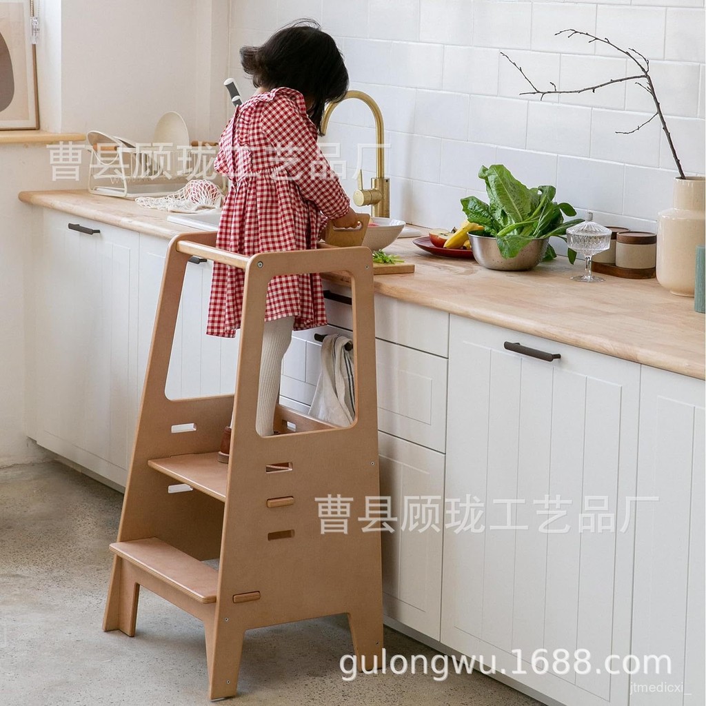 M/Factory Child Wash Stool Solid Wood Baby Hand Washing Ladder Toddler ...