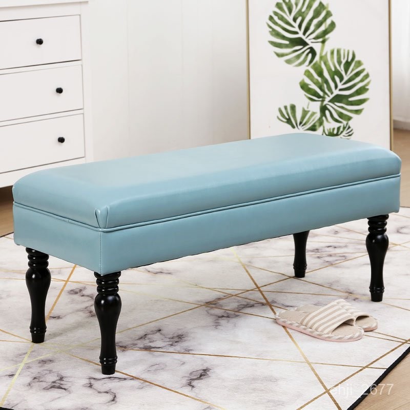 QM-48#¤℗Bed End Stool Bedroom Leather Stool Simple Shoe Changing Stool ...