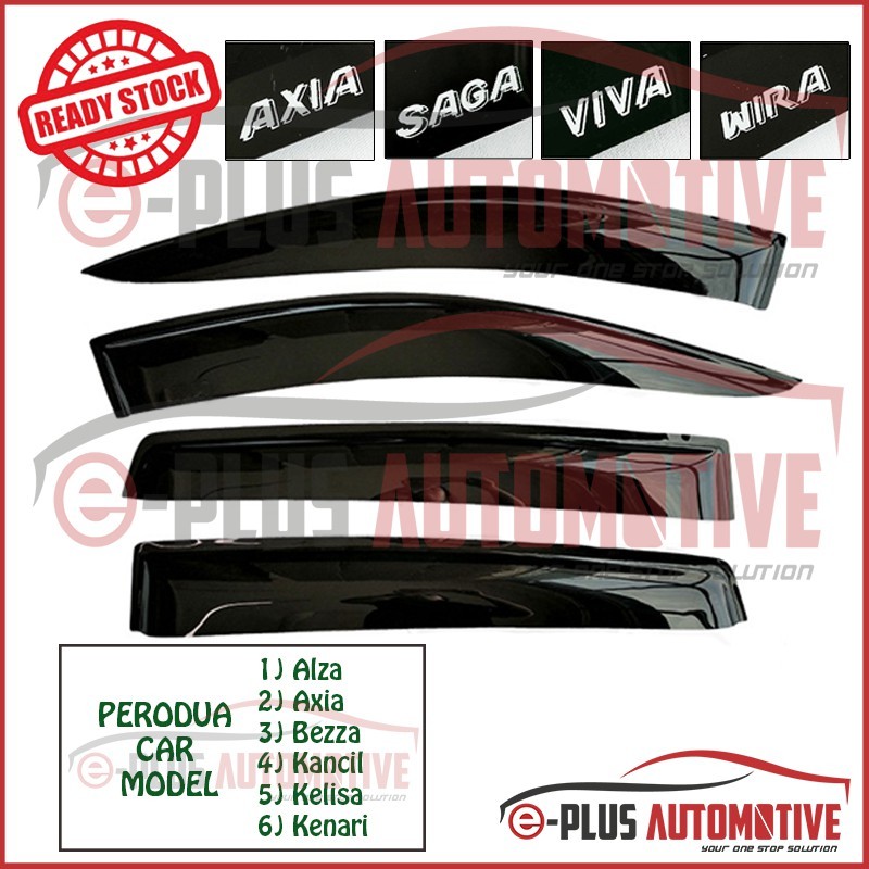 Move Air Press Car Window Door Visor Wind Deflector 5'' for Perodua ...