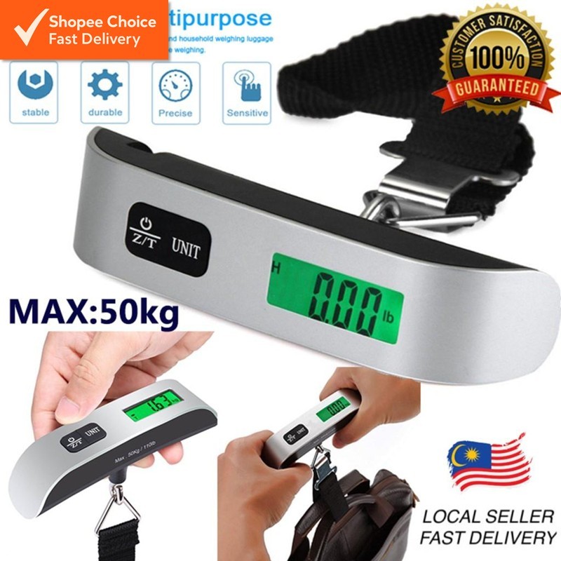 Electronic Digital Luggage Scale 50kg/110lb | LCD Display | Portable ...