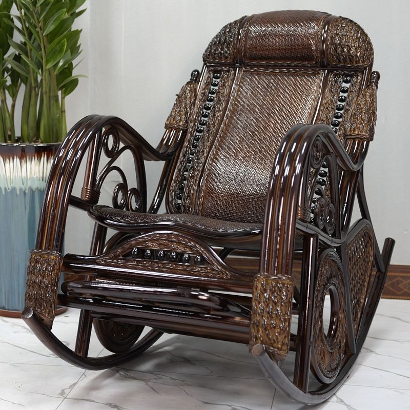 HY-6/Natural Real Rattan Rocking Chair Adult Recliner Elderly Rattan ...