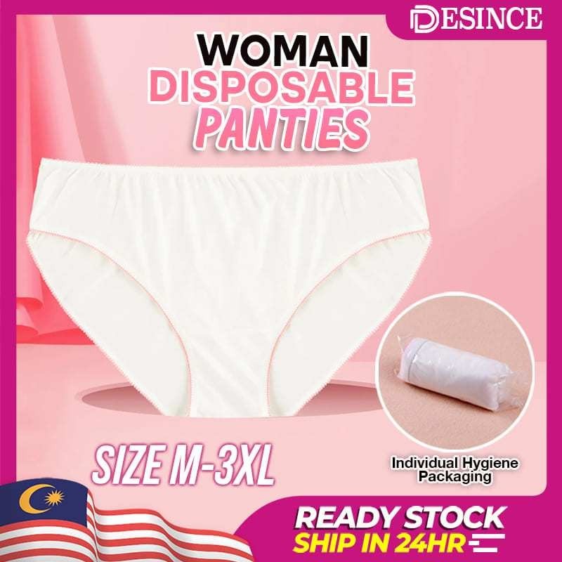DESINCE Cotton Disposable Panties Underwear Plus Size Woman Maternity Travel Innerwear Seluar Dalam Pakai Buang WP 258