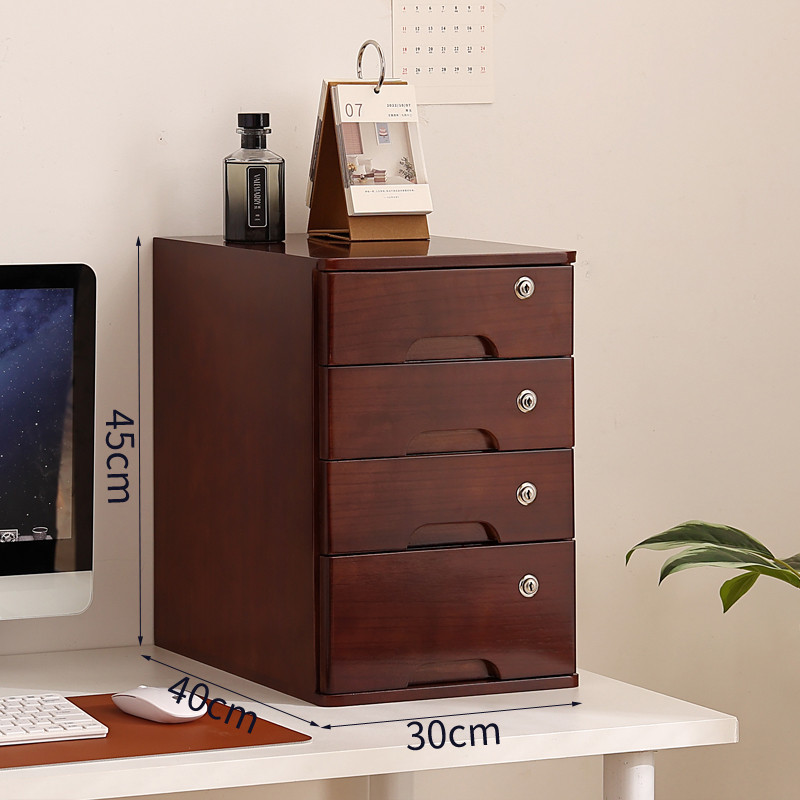 JY-8/Solid Wood Drawer Desktop Storage Organizer Box Office File ...