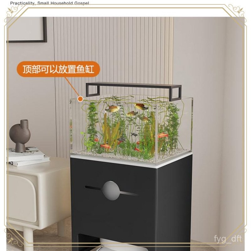 J-H/aw Movable Sweeping Robot Storage Rack with Wheels, Fish Tank Rack ...