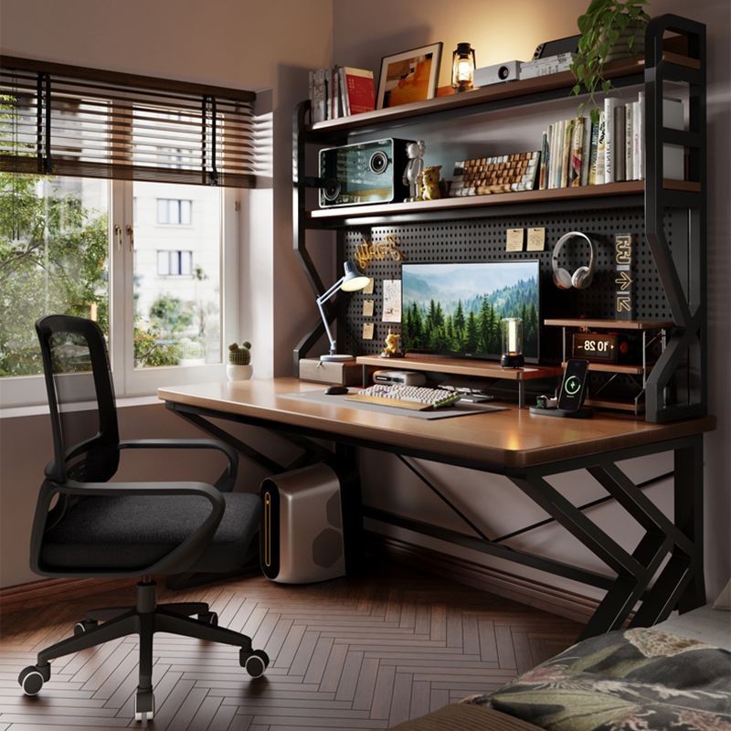 J-H/Office Computer Desk Desktop Gaming Desk with Storage Organizer ...