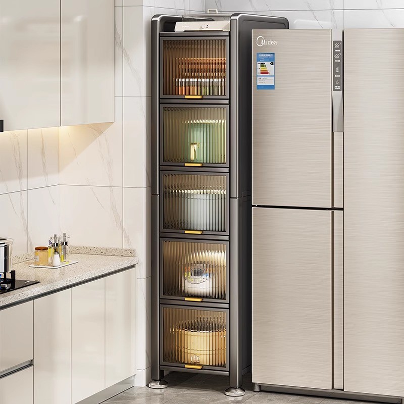 J-H/Ultra-Narrow Gap Kitchen Storage Rack Microwave Oven Cabinet Floor ...