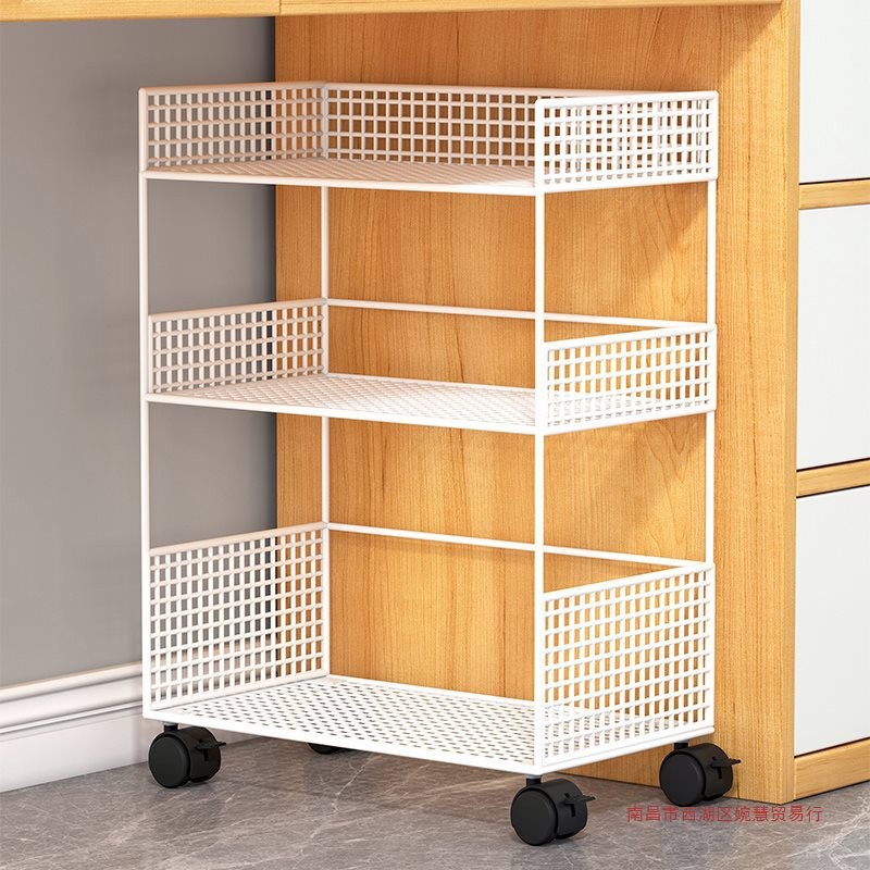 HY-6/Under Desk Storage Rack, Movable Small Bookshelf with Wheels ...