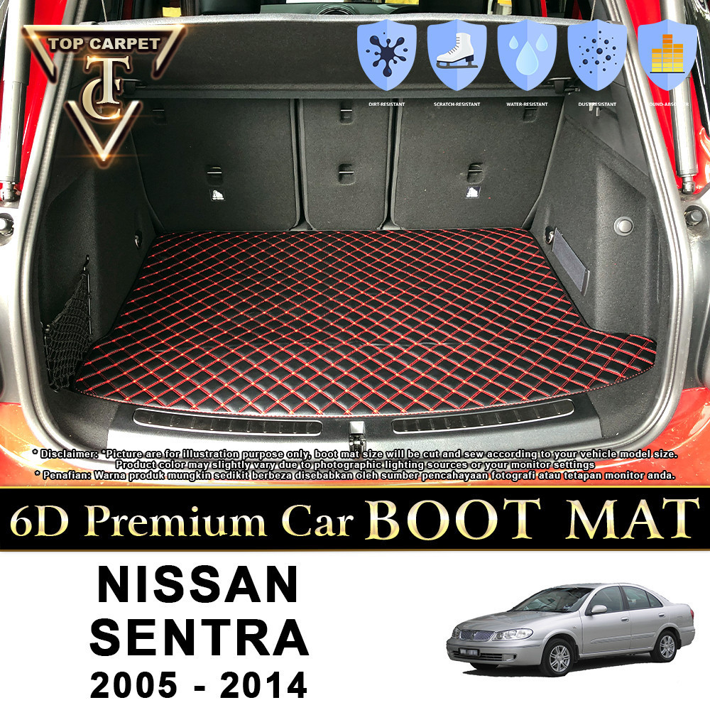 Top Carpet NISSAN SENTRA N16 ( 2005 – 2014 ) Car Boot Mat PU Leather ...