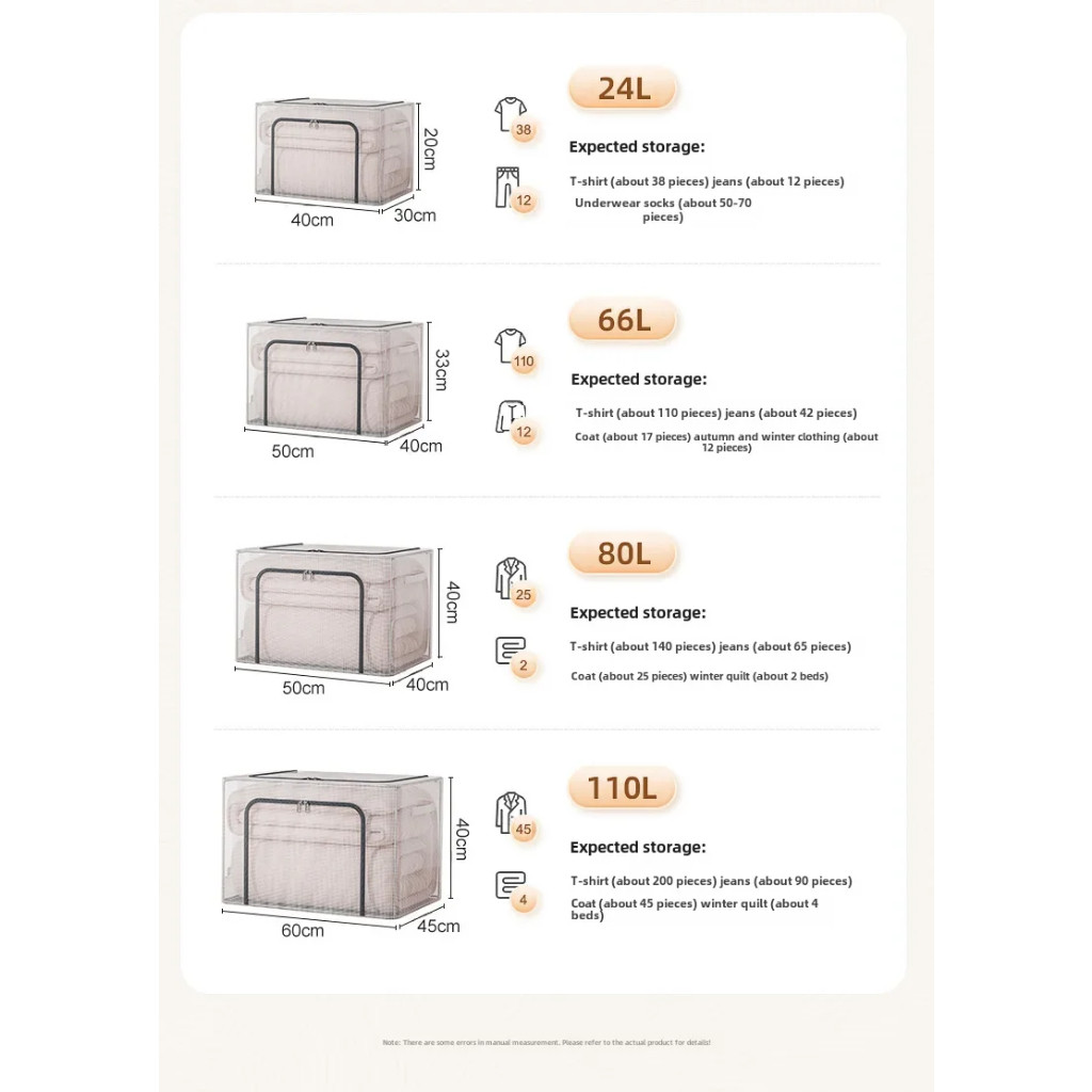 Transparent Foldable Storage Box - Steel Frame | Oxford Fabric ...
