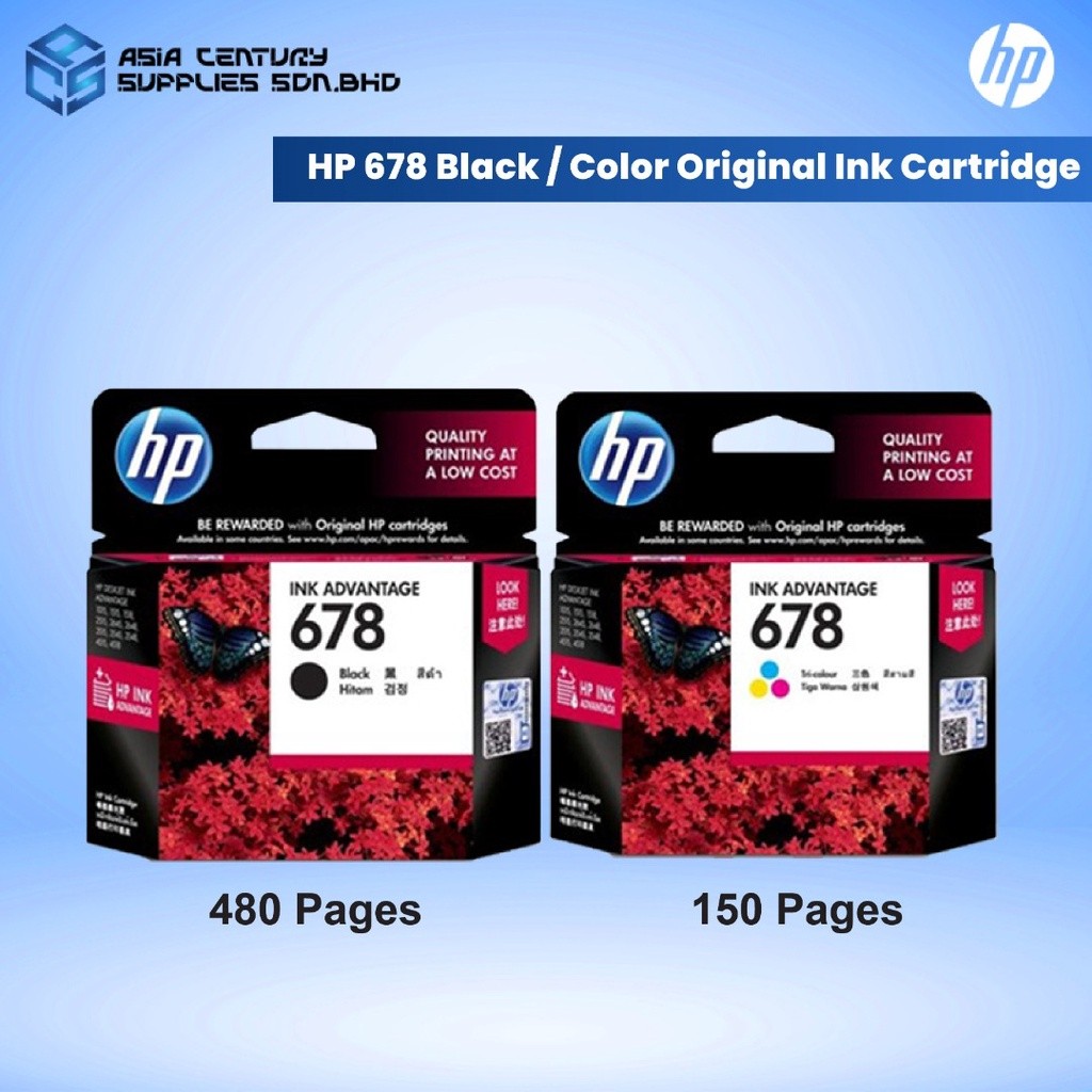HP 678 Black / Tri-Color Original Ink Advantage Cartridge ( CZ107AA ...
