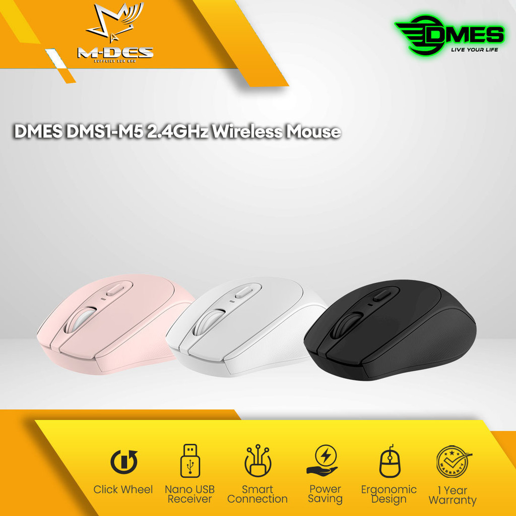 DMES DMS1-M5 2.4GHz Wireless Mouse with 1600 DPI Sensor | Shopee Malaysia