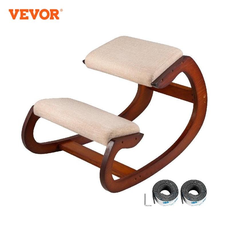 VEVOR Ergonomic Rocking Wooden Kneeling Chair Stool Correct Posture